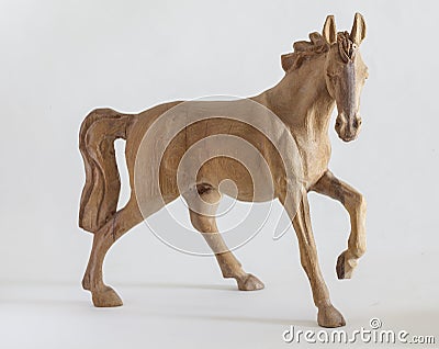 Carved wooden horse Stock Photo