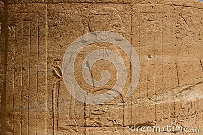 Carving of a captured slave at Soleb Temple Sudan Stock Photo