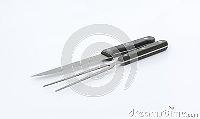 Carving knife and fork Stock Photo