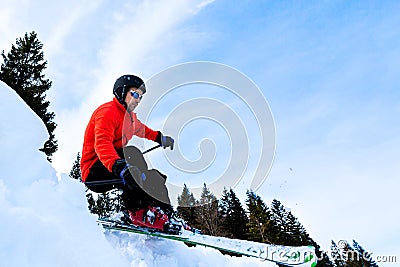 Carving skier Stock Photo
