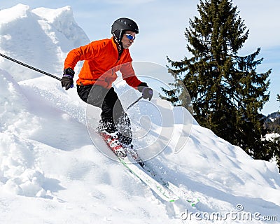 Carving skier Stock Photo