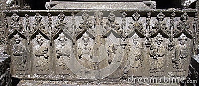 Carvings at Strade Friary, Ireland Stock Photo