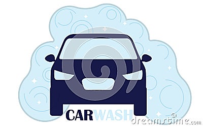 Carwash logos isolated on clean background. Vector emblems for car washing services. Vector Illustration