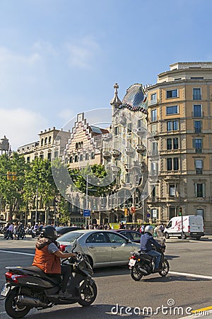 Casa Batllo and Casa Ametller, famous modernist architecture of Editorial Stock Photo