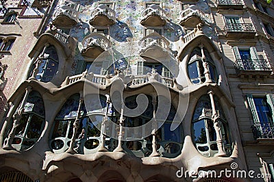 Casa Batllo, Barcelona. Editorial Stock Photo