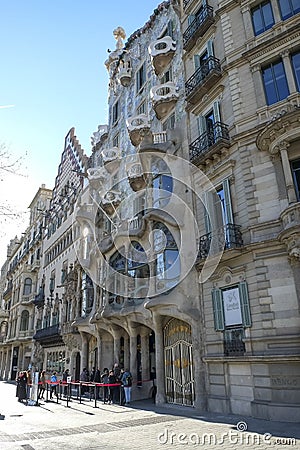 Casa Batllo Gaudi Barcelona Editorial Stock Photo