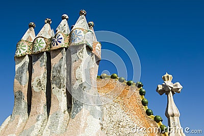 Casa Battlo - Roof Details Editorial Stock Photo