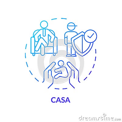 CASA blue gradient concept icon Vector Illustration