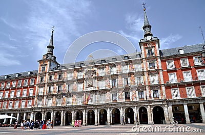 Casa de la Panaderia on Plaza Mayor in Madrid, Spa Editorial Stock Photo