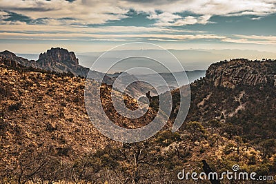 Casa Grande and Boot Canyon from Emory Peak Trail Stock Photo