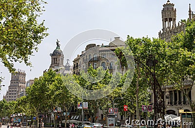 Casa Lleo Morera historical building in Passeig de Gracia avenue, Barcelona, Catalonia, Spain. Editorial Stock Photo