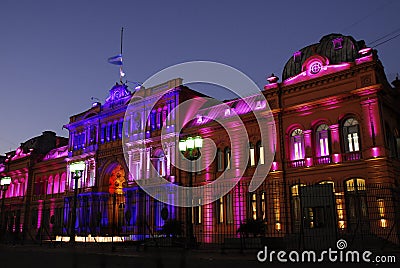 Casa Rosada at Night Stock Photo