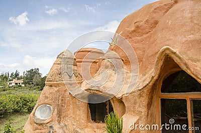 Casa Terracota, clay house in Villa de Leyva, Colombia Editorial Stock Photo