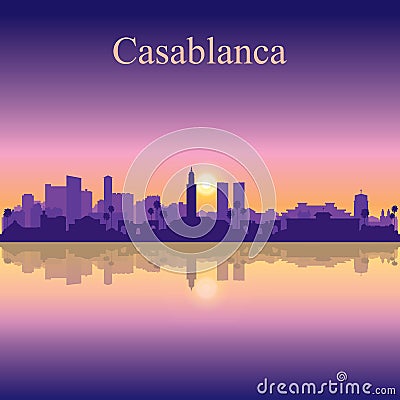 Casablanca city skyline silhouette background Vector Illustration