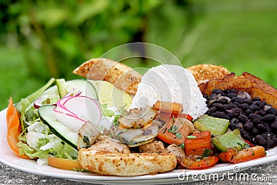 Casado - traditional food in Costa Rica Stock Photo