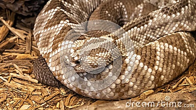 Cascabel Tropical Rattlesnake at Rattlers & Reptiles, a small museum in Fort Davis, Texas, owned by Buzz Ross. Stock Photo