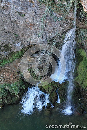 Cascada de la Cueva en Covadonga, Cangas de OnÃ­s, Spain Stock Photo