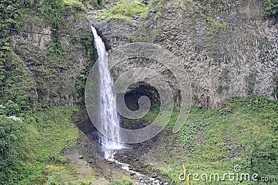 Cascada Manto de la Novia, waterfall in Banos de Agua Santa, Banos Stock Photo
