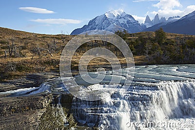 Cascada Paine in Torres del Paine, Chile Stock Photo