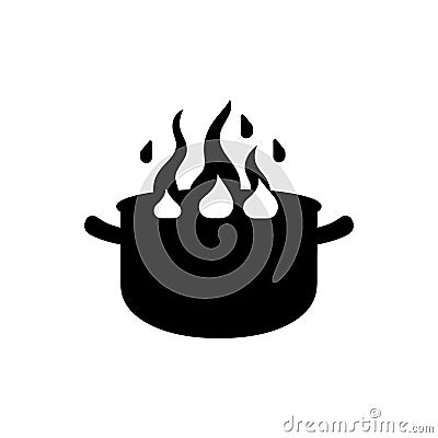 Cascade crisp cauldron icon Vector Illustration