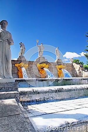 Cascade Fountain Gold Mountain Stock Photo