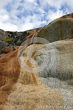 Cascade of Limestone Rock Stock Photo