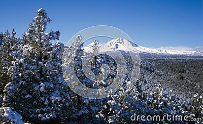 Cascade Mountains in winter Stock Photo