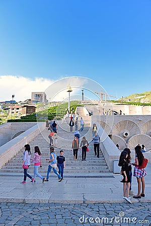 The Cascade stairway, Yerevan, Armenia Editorial Stock Photo