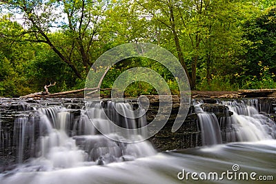 Cascade in Waterfall Glen Stock Photo