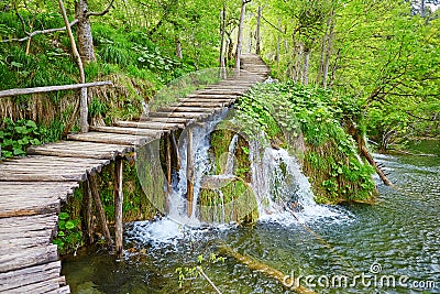 Cascades in Plitvice lakes national park Stock Photo