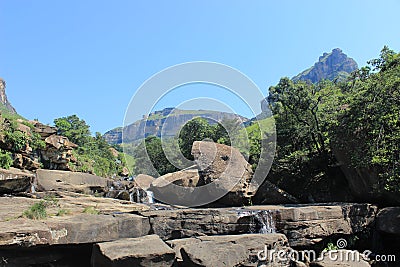 Cascades waterfall in Royal Natal national park, South Africa Stock Photo