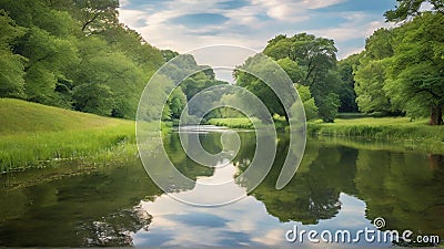 Cascading Tranquility Stock Photo