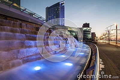 Cascading water feature Stock Photo