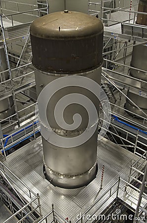 The superattenuator of the Virgo interferometer Editorial Stock Photo