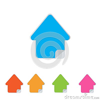 Empty sticky notes in the shape of a house on white background Stock Photo