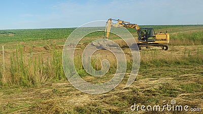 case excavator at a construction site Editorial Stock Photo