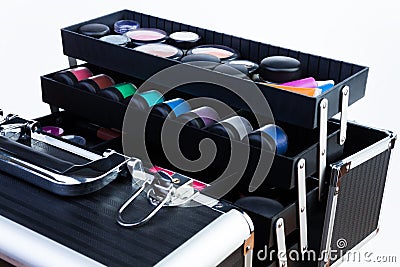 Case with makeup tools Stock Photo