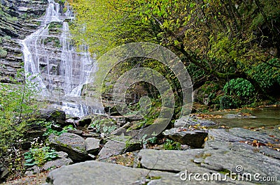 Casentino forest park waterfalls dell'Acquacheta Stock Photo