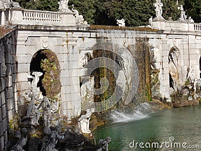 Royal Palace of Caserta - Fontana di Eolo Editorial Stock Photo