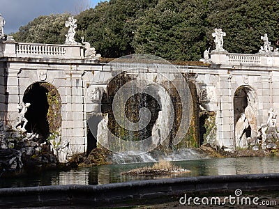 Royal Palace of Caserta - Fontana di Eolo Editorial Stock Photo