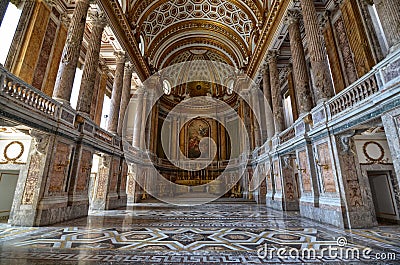 The splendid Royal Palace of Caserta, its interiors Editorial Stock Photo