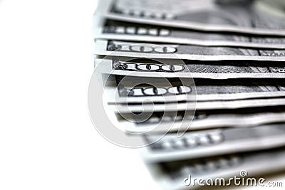 Cash American Dollars with $100 One Hundred Dollar Bills Stock Photo
