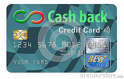Cash back credit card that is a generic design with generic logos. Stock Photo