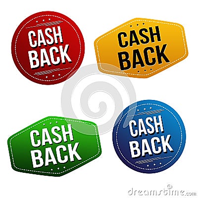 Cash back sticker or label set Vector Illustration