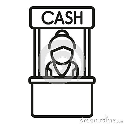Cash bank kiosk icon outline vector. Credit money Stock Photo