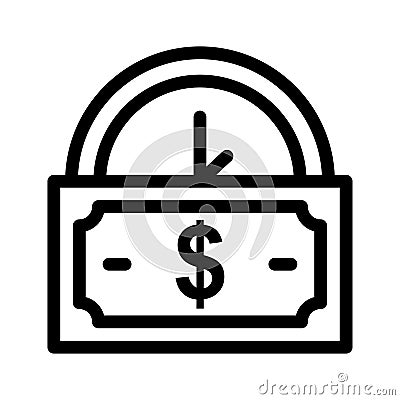 Cash clock icon Vector Illustration