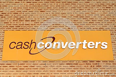 Cash Converters sign on a brick wall Editorial Stock Photo