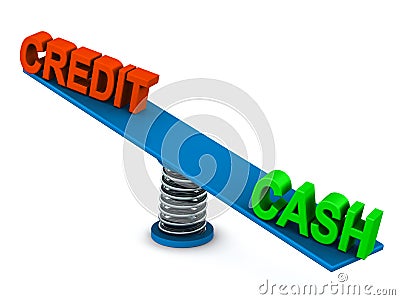 Cash or credit Stock Photo