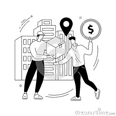 Cash on delivery abstract concept vector illustration. Cartoon Illustration