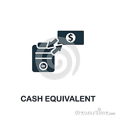 Cash Equivalent icon. Monochrome simple Investments icon for templates, web design and infographics Vector Illustration